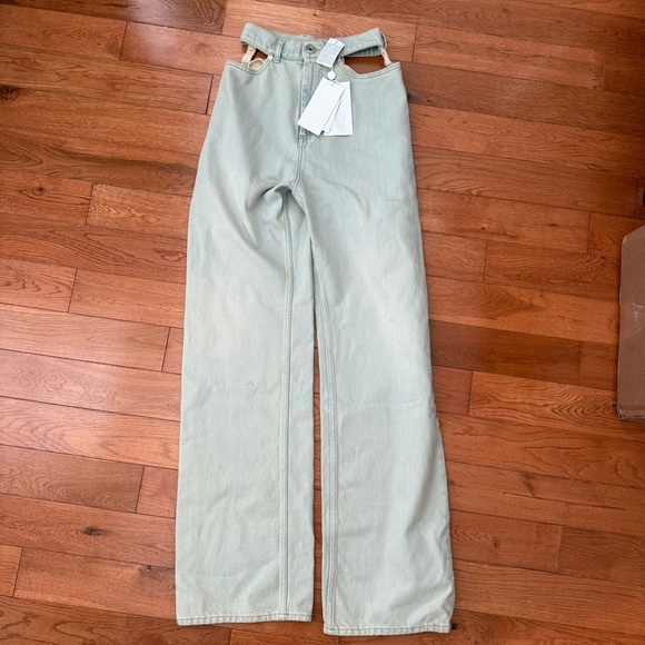Maison Margiela Jeans Cut Out Light Blue Women's Wide-Leg Jeans Designer size 2 - Picture 5 of 11